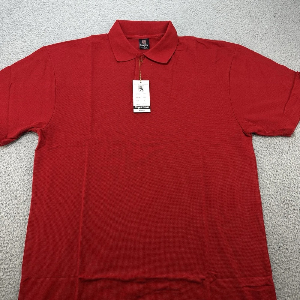 Vintage Regal Wear Polo Shirt‎ Men's Extra Large Red 3 Button Y2k Casual Daily
